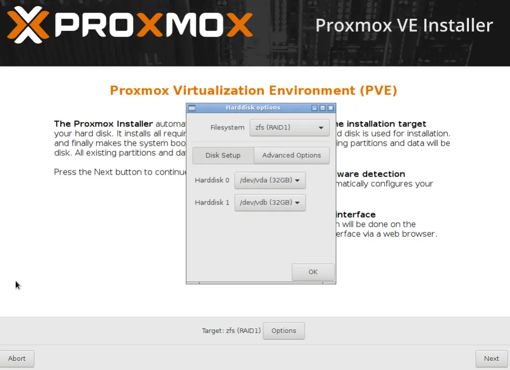 Proxmox Installer ZFS Options